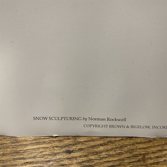 Norman Rockwell Print Snow Sculpturing Brown & Bigelow Boy Dog Snowman Grandpa - Picture 4 of 8